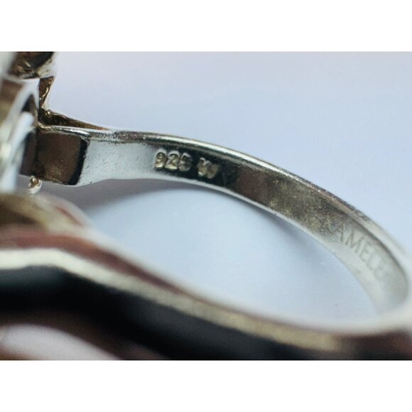 Estate Kameleon Sterling Silver 925 Interchangeable Ring Green Abalone - Picture 11 of 12